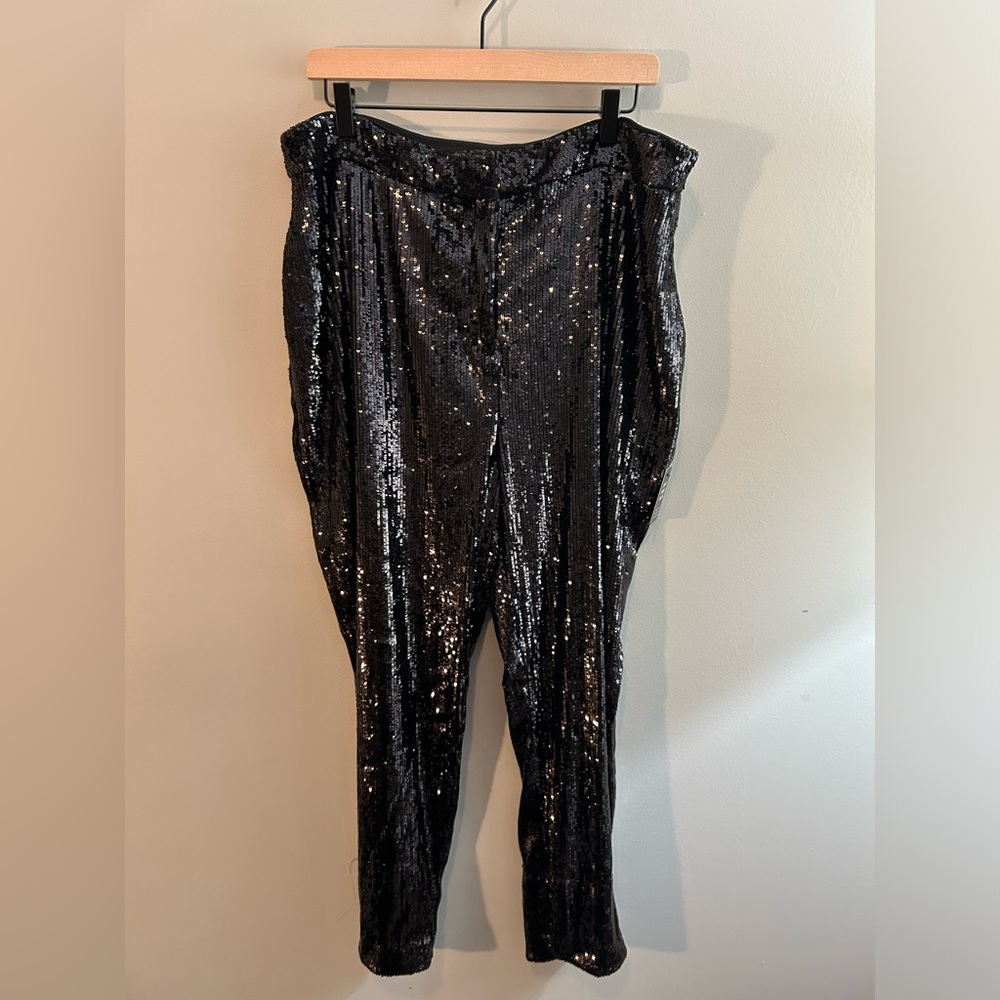 Express High Rise Sequin Trousers